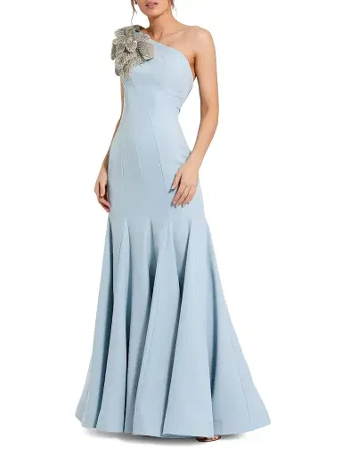 Mac Duggal Women's Seamed Crepe One-Shoulder Gown | Thumbnail 1 Mac Duggal Women's Seamed Crepe One-Shoulder Gown | Thumbnail 1