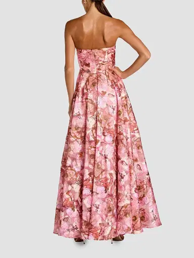 Mac Duggal Women's Floral Organza Strapless Fit-&-Flare Gown - Rose Multi - Size 14 | Thumbnail 2 Mac Duggal Women's Floral Organza Strapless Fit-&-Flare Gown - Rose Multi - Size 14 | Thumbnail 2