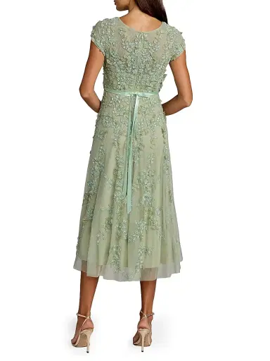 Mac Duggal Women's Embellished Mesh A-Line Cocktail Dress - Sage - Size 18 | Thumbnail 2 Mac Duggal Women's Embellished Mesh A-Line Cocktail Dress - Sage - Size 18 | Thumbnail 2