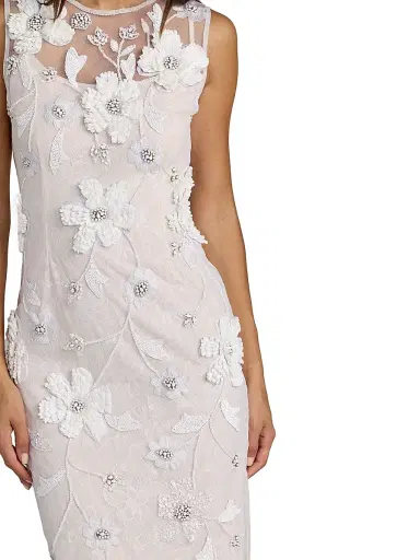 Mac Duggal Women's Embellished Floral Lace Maxi Dress - Ivory - Size 12 | Thumbnail 3