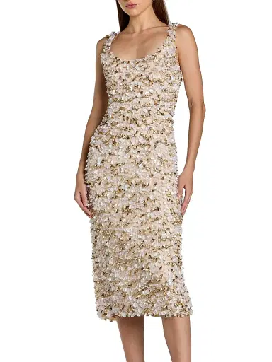 Mac Duggal Women's Paillette Beaded Sheath Midi-Dress - Oyster - Size 14 | Thumbnail 1 Mac Duggal Women's Paillette Beaded Sheath Midi-Dress - Oyster - Size 14 | Thumbnail 1