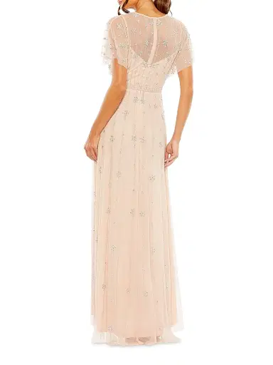 Mac Duggal Women's Crystal-Embellished Flutter-Sleeve A-Line Gown - Rose - Size 20 | Thumbnail 2 Mac Duggal Women's Crystal-Embellished Flutter-Sleeve A-Line Gown - Rose - Size 20 | Thumbnail 2