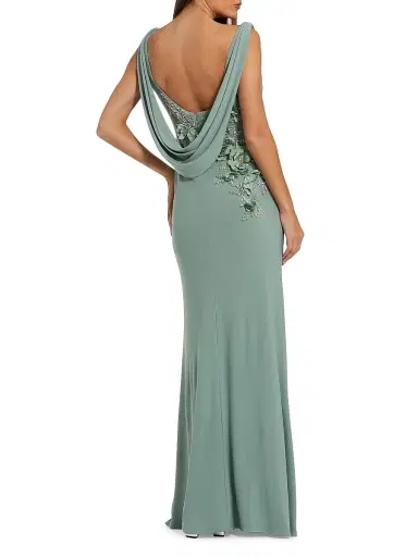 Mac Duggal Women's Evening Beaded Jersey Sleeveless Gown - Sage - Size 14 | Thumbnail 2 Mac Duggal Women's Evening Beaded Jersey Sleeveless Gown - Sage - Size 14 | Thumbnail 2