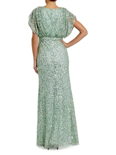 Mac Duggal Women's Evening Metallic Blouson Gown - Seafoam - Size 20 | Thumbnail 3 Mac Duggal Women's Evening Metallic Blouson Gown - Seafoam - Size 20 | Thumbnail 3