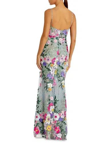 Mac Duggal Women's Prom Floral Embroidered Bustier Gown - Sage Multi - Size 0 | Thumbnail 2 Mac Duggal Women's Prom Floral Embroidered Bustier Gown - Sage Multi - Size 0 | Thumbnail 2