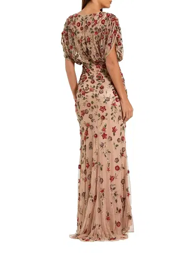 Mac Duggal Women's Floral Embellished A-Line Gown - Antique Rose - Size 18 | Thumbnail 2 Mac Duggal Women's Floral Embellished A-Line Gown - Antique Rose - Size 18 | Thumbnail 2