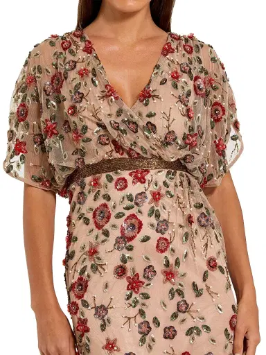 Mac Duggal Women's Floral Embellished A-Line Gown - Antique Rose - Size 18 | Thumbnail 3 Mac Duggal Women's Floral Embellished A-Line Gown - Antique Rose - Size 18 | Thumbnail 3