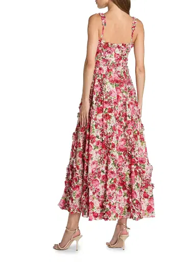 Mac Duggal Women's Ruffle Floral Sweetheart Maxi Dress - Pink Multi - Size 12 | Thumbnail 2 Mac Duggal Women's Ruffle Floral Sweetheart Maxi Dress - Pink Multi - Size 12 | Thumbnail 2