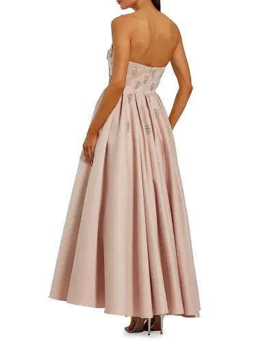 Mac Duggal Women's Embellished Satin Strapless Tea-Length Dress - Blush - Size 16 | Thumbnail 2