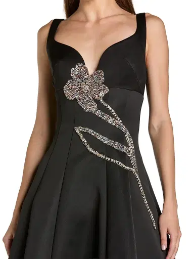 Mac Duggal Women's Embellished Floral Satin Midi-Dress | Thumbnail 3 Mac Duggal Women's Embellished Floral Satin Midi-Dress | Thumbnail 3
