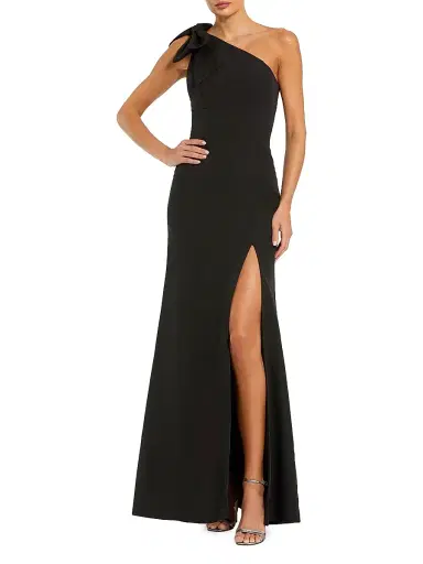 Mac Duggal Women's Ieena One-Shoulder Bow Gown - Black - Size 14 | Thumbnail 1 Mac Duggal Women's Ieena One-Shoulder Bow Gown - Black - Size 14 | Thumbnail 1