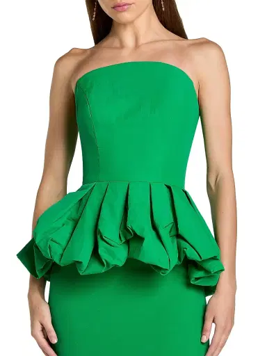 Mac Duggal Women's Crêpe Strapless Trumpet Gown - Spring Green - Size 14 | Thumbnail 3