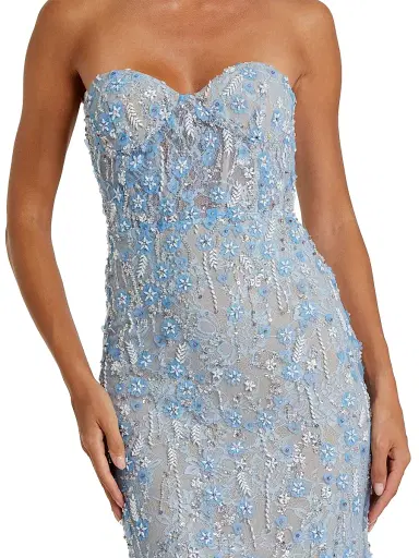 Mac Duggal Women's Embellished Floral Lace Strapless Bustier Gown | Thumbnail 3 Mac Duggal Women's Embellished Floral Lace Strapless Bustier Gown | Thumbnail 3