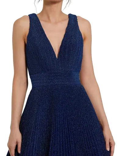 Mac Duggal Women's Shimmer Pleated A-Line Ballgown | Thumbnail 3 Mac Duggal Women's Shimmer Pleated A-Line Ballgown | Thumbnail 3