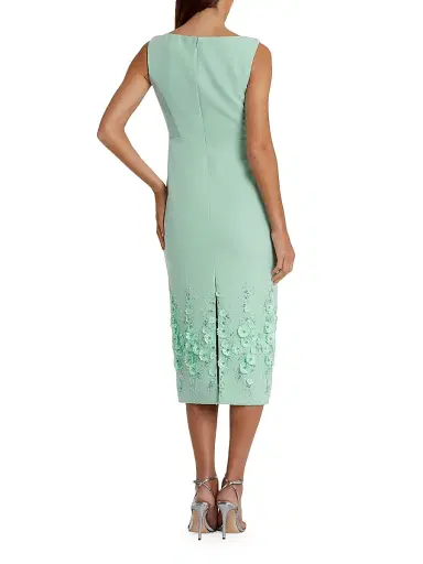 Mac Duggal Women's Floral Beaded Crêpe Sleeveless Midi-Dress - Sage - Size 16 | Thumbnail 2 Mac Duggal Women's Floral Beaded Crêpe Sleeveless Midi-Dress - Sage - Size 16 | Thumbnail 2