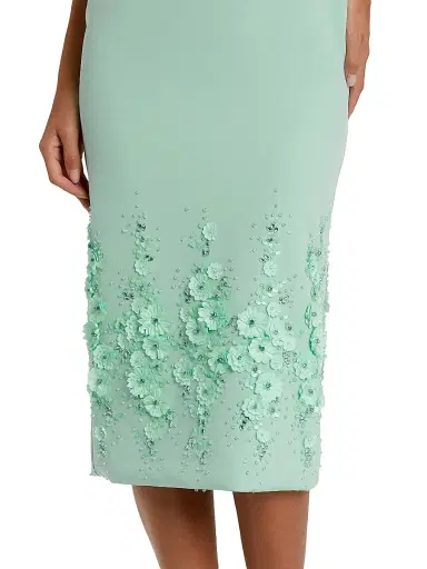Mac Duggal Women's Floral Beaded Crêpe Sleeveless Midi-Dress - Sage - Size 16 | Thumbnail 3 Mac Duggal Women's Floral Beaded Crêpe Sleeveless Midi-Dress - Sage - Size 16 | Thumbnail 3