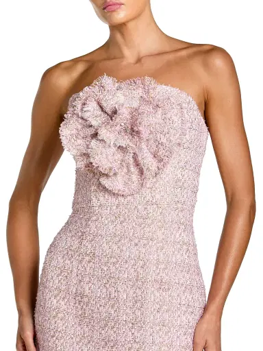Mac Duggal Women's Bouclé Strapless Midi-Dress - Lilac - Size 12 | Thumbnail 3 Mac Duggal Women's Bouclé Strapless Midi-Dress - Lilac - Size 12 | Thumbnail 3