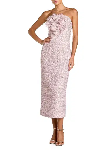 Mac Duggal Women's Bouclé Strapless Midi-Dress - Lilac - Size 12 | Thumbnail 1 Mac Duggal Women's Bouclé Strapless Midi-Dress - Lilac - Size 12 | Thumbnail 1