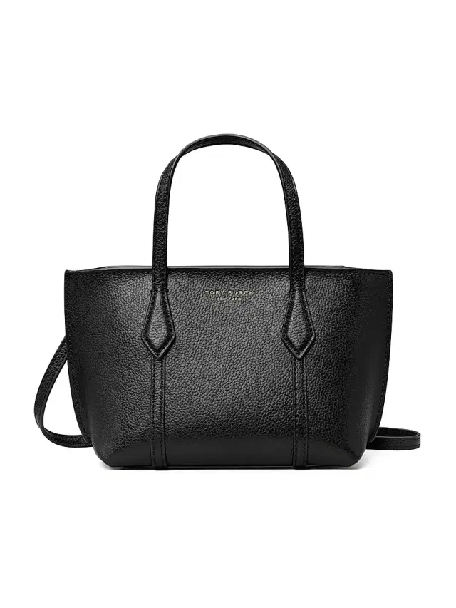 Tory Burch Women's Mini Perry Leather Tote Bag - Black