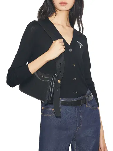 Tory Burch Women's Small Romy Leather Shoulder Bag - Black | Thumbnail 2