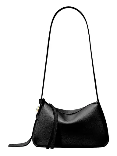 Tory Burch Women's Small Romy Leather Shoulder Bag - Black | Thumbnail 1