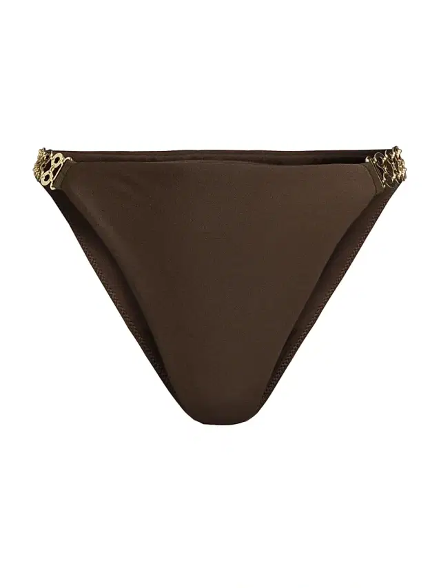 Ramy Brook Women's Andrea Side-Chain Bikini Bottom - Beach Brown