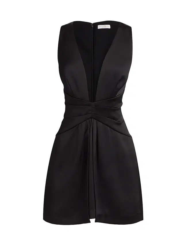 Ramy Brook Women's Cassea Ruched Satin Minidress - Black