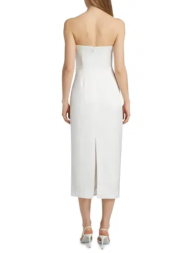Ramy Brook Women's Orion Knotted Satin Midi-Dress - Ivory - Size 14 | Thumbnail 5