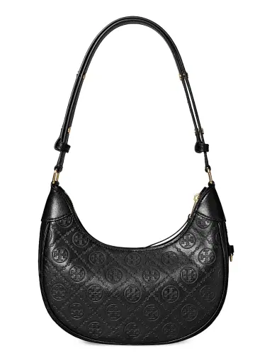 Tory Burch Women's T Monogram Debossed Leather Crescent Bag | Thumbnail 1 Tory Burch Women's T Monogram Debossed Leather Crescent Bag | Thumbnail 1