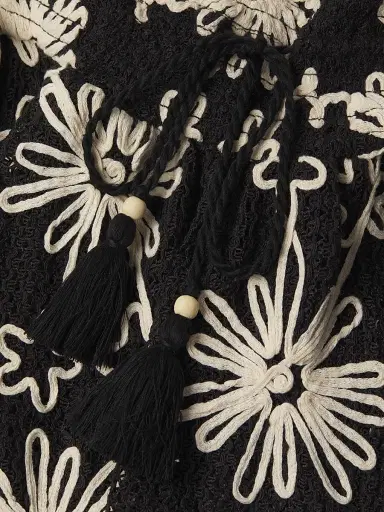 Ramy Brook Women's Lauryn Floral Strapless Minidress - Black Embroidered - Size XL | Thumbnail 6
