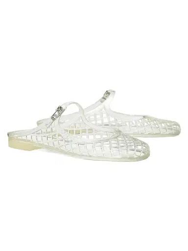 Tory Burch Women's Mellow Jelly Mary Jane Flats - Clear Silver - Size 9 | Thumbnail 2