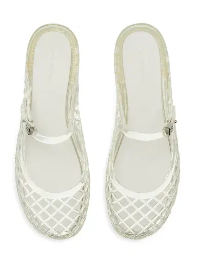 Tory Burch Women's Mellow Jelly Mary Jane Flats - Clear Silver - Size 9 | Thumbnail 4