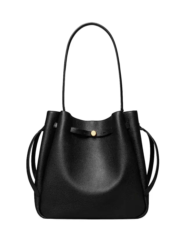 Tory Burch Women's Mini Romy Leather Bucket Bag - Black