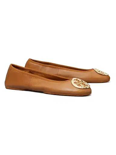 Tory Burch Women's Reva Travel Ballet Flats - Pecan Praline - Size 9.5 | Thumbnail 2