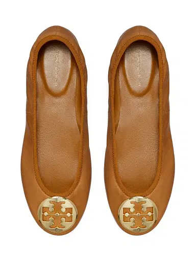 Tory Burch Women's Reva Travel Ballet Flats - Pecan Praline - Size 9.5 | Thumbnail 3