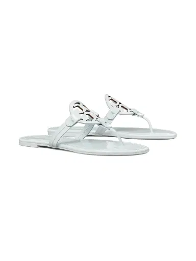 Tory Burch Women's Miller Leather Thong Sandals - Blue Whisper - Size 9.5 | Thumbnail 2