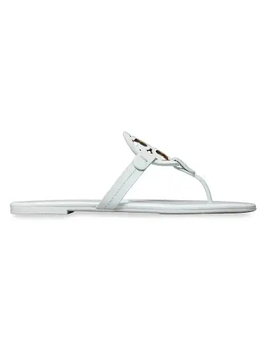 Tory Burch Women's Miller Leather Thong Sandals - Blue Whisper - Size 9.5 | Thumbnail 1