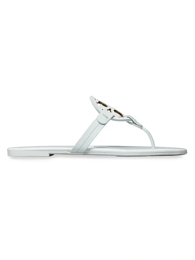 Tory Burch Women's Miller Leather Thong Sandals - Blue Whisper