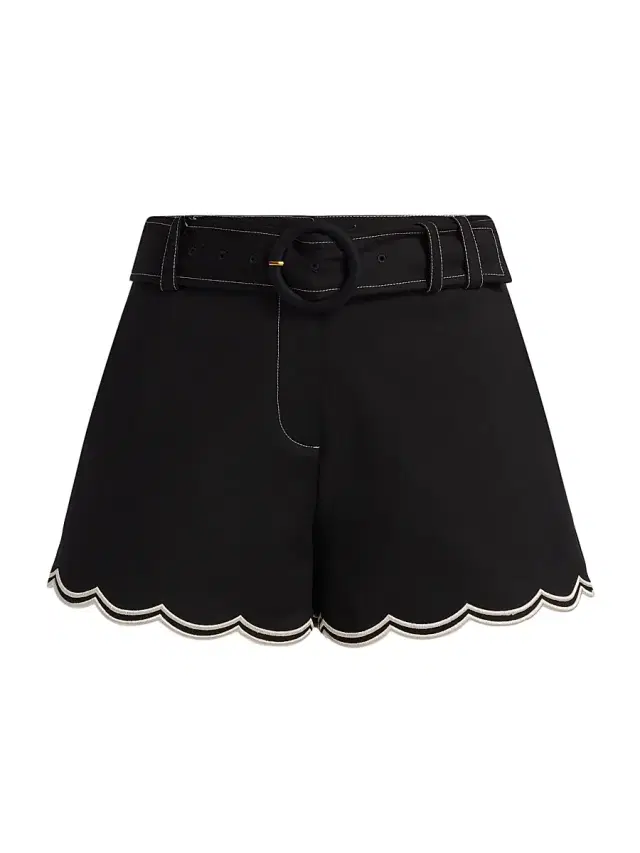 Ramy Brook Women's Violeta Cotton-Blend Belted Shorts - Black