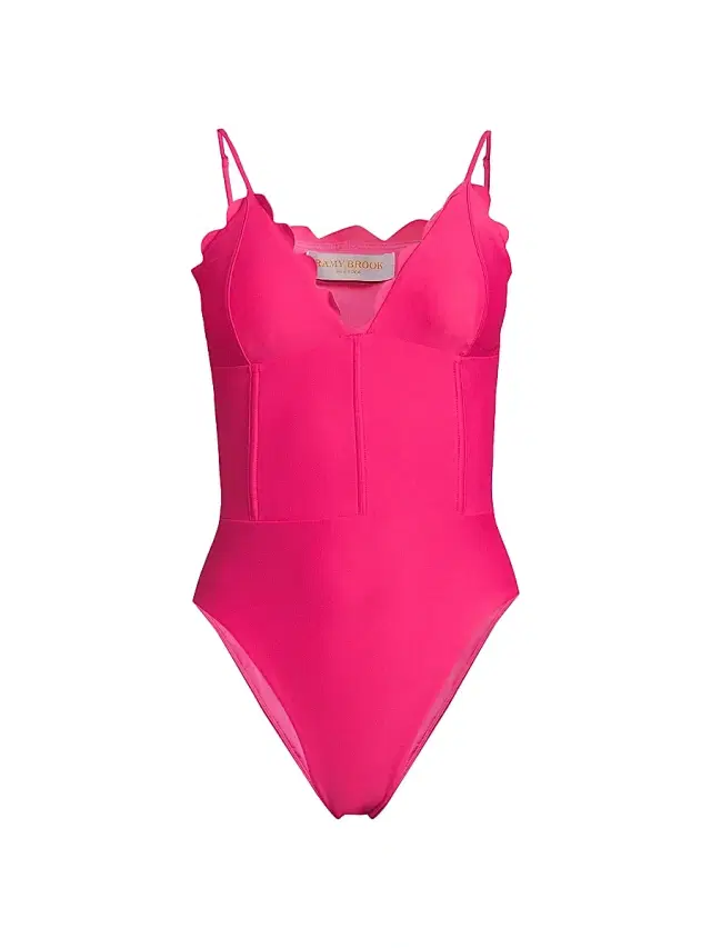 Ramy Brook Women's Mikayla Scalloped One-Piece Swimsuit - Perfect Pink