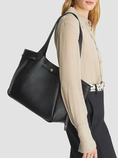 Tory Burch Women's Romy Pebbled Leather Tote Bag | Thumbnail 2 Tory Burch Women's Romy Pebbled Leather Tote Bag | Thumbnail 2