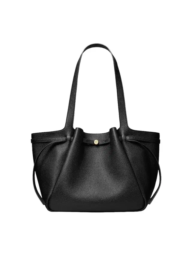 Tory Burch Women's Romy Pebbled Leather Tote Bag - Black