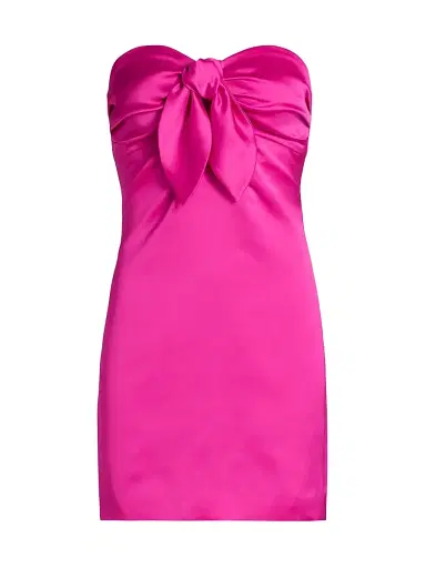 Ramy Brook Women's Orion Bow Minidress - Fiesta Pink - Size 16 | Thumbnail 1