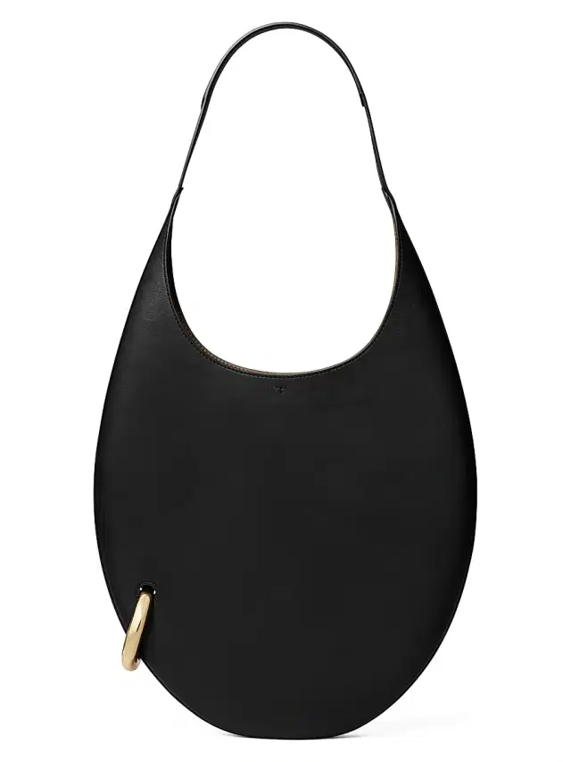 Tory Burch Women's Pierced Leather Shoulder Bag - Black And Gold