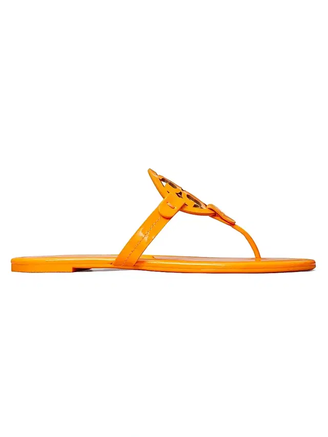 Tory Burch Women's Miller Sandal, Patent Leather - Orange Citrine
