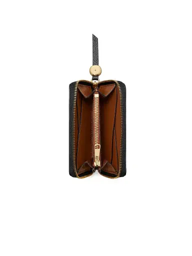 Tory Burch Women's Romy Textured Leather Zip-Around Wallet - Black | Thumbnail 3