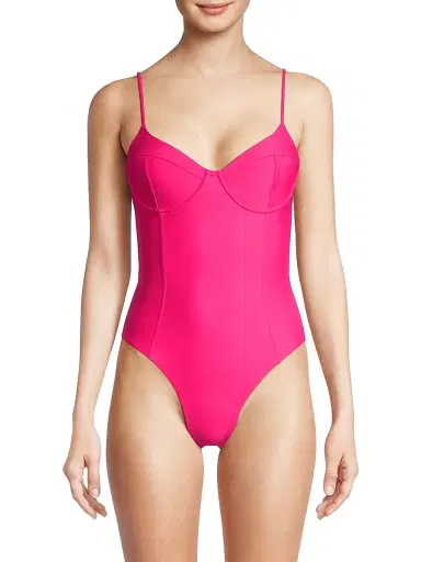 Ramy Brook Women's Jayda Bustier One-Piece Swimsuit - Perfect Pink - Size Large | Thumbnail 3