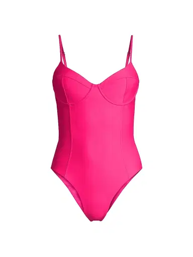 Ramy Brook Women's Jayda Bustier One-Piece Swimsuit - Perfect Pink - Size Large | Thumbnail 1