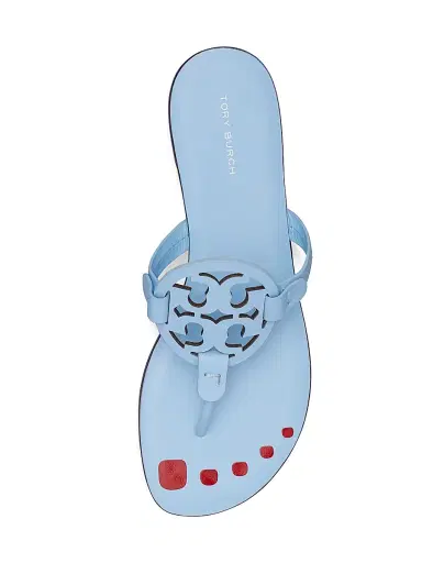 Tory Burch Women's Miller Leather Sandals - Washed Sky - Size 9 | Thumbnail 3 Tory Burch Women's Miller Leather Sandals - Washed Sky - Size 9 | Thumbnail 3