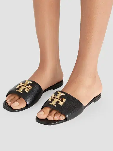 Tory Burch Women's Eleanor Leather Slip-On Sandals - Perfect Black | Thumbnail 5 Tory Burch Women's Eleanor Leather Slip-On Sandals - Perfect Black | Thumbnail 5